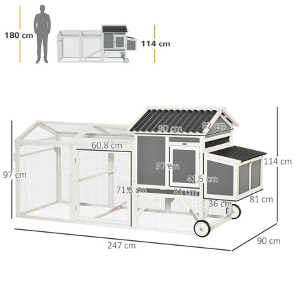 Mobile Chicken Coop - Winter hardy spruce, grey/white