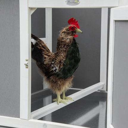 Mobile Chicken Coop - Winter hardy spruce, grey/white