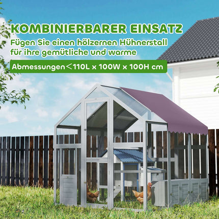 Large outdoor chicken house with waterproof roof, gray