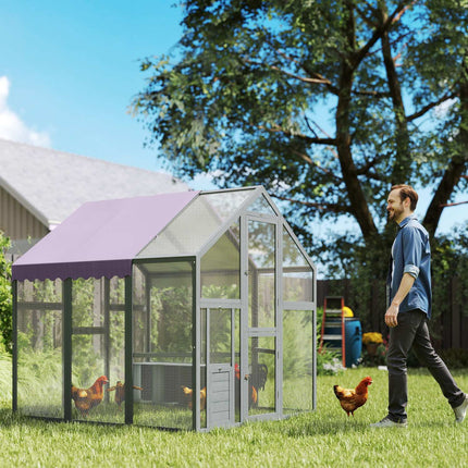Large outdoor chicken house with waterproof roof, gray