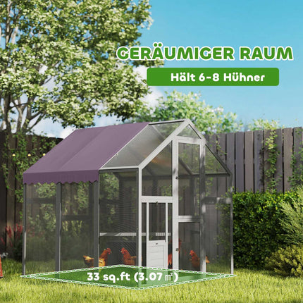 Large outdoor chicken house with waterproof roof, gray