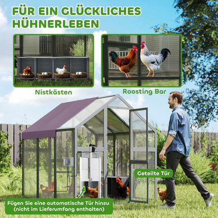 Large outdoor chicken house with waterproof roof, gray