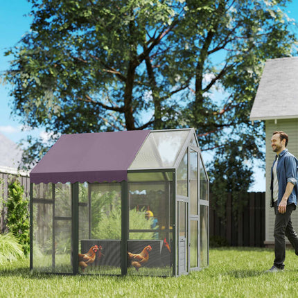 Large outdoor chicken house with waterproof roof, gray