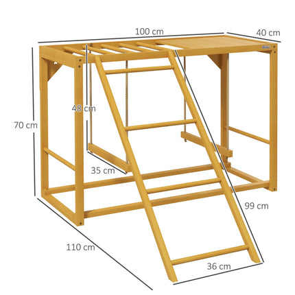 Wooden chicken playground with swings and ladder for 3-4 chickens