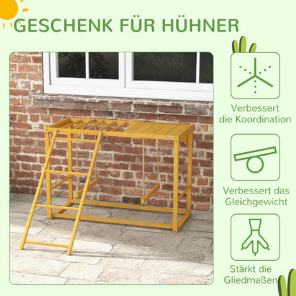 Wooden chicken playground with swings and ladder for 3-4 chickens
