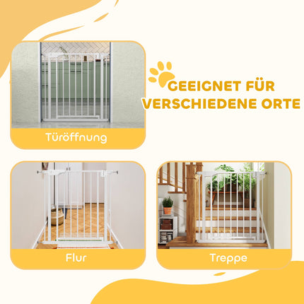 Kinderschutzgitter, ohne Bohren, selbstschließend, 76-82cm, Weiß
