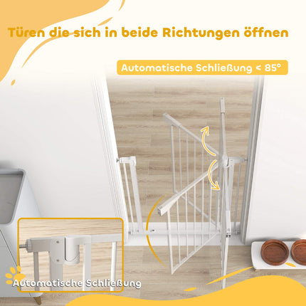Kinderschutzgitter, ohne Bohren, selbstschließend, 76-82cm, Weiß