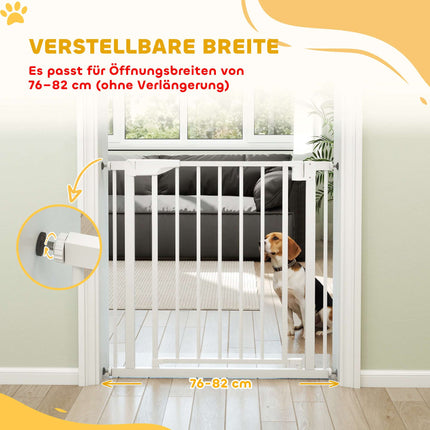 Kinderschutzgitter, ohne Bohren, selbstschließend, 76-82cm, Weiß