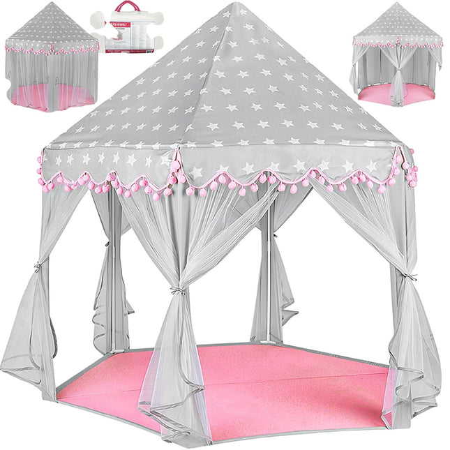 Kinderzelt grau und rosa Kruzzel 23476 