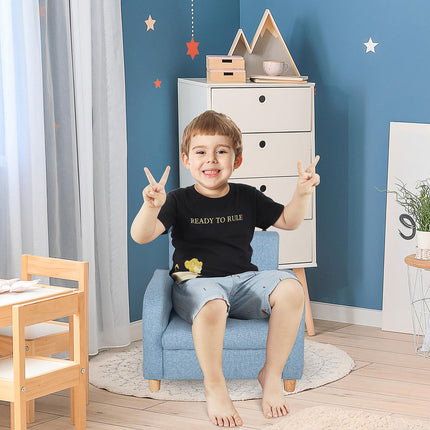 Blauer Kindersessel mit Kissen, rutschfeste Füße