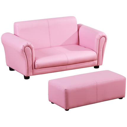 Pinker Kindersessel & Fußhocker - 83x42x41cm, Komfort-Set
