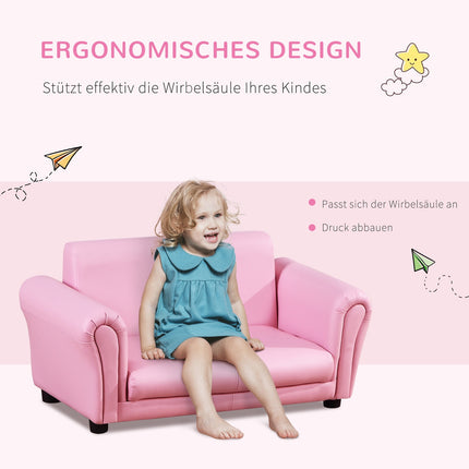 Pinker Kindersessel & Fußhocker - 83x42x41cm, Komfort-Set