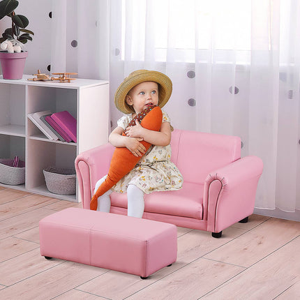 Pinker Kindersessel & Fußhocker - 83x42x41cm, Komfort-Set