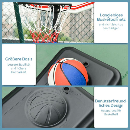 Adjustable basketball hoop for children, 194-249 cm, black