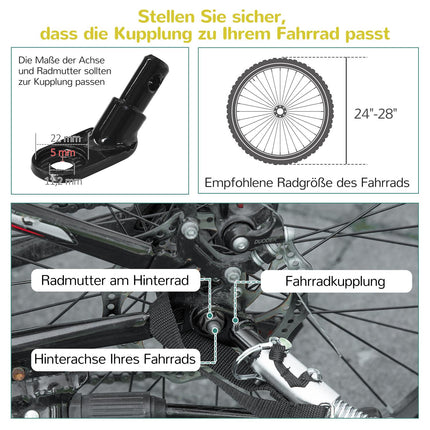 Kinderfahrradanhänger mit Federung & Bremse, gelb/schwarz