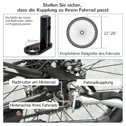 Kinderfahrradanhänger für 2, Stahlrahmen, Sicherheitsgurte