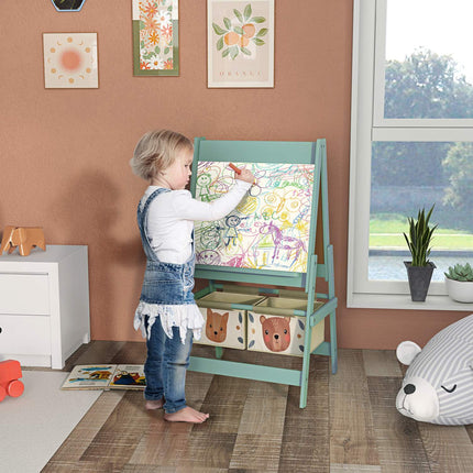 3-in-1 easel for children - Blackboard and whiteboard with paper roll