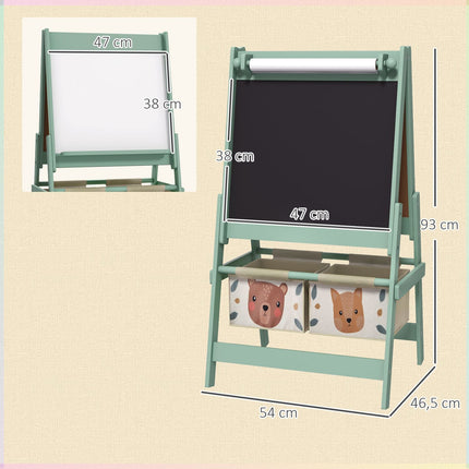 3-in-1 easel for children - Blackboard and whiteboard with paper roll