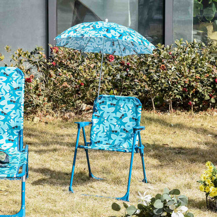 Faltbarer Kinder-Campingstuhl mit Sonnenschirm, blau, leicht