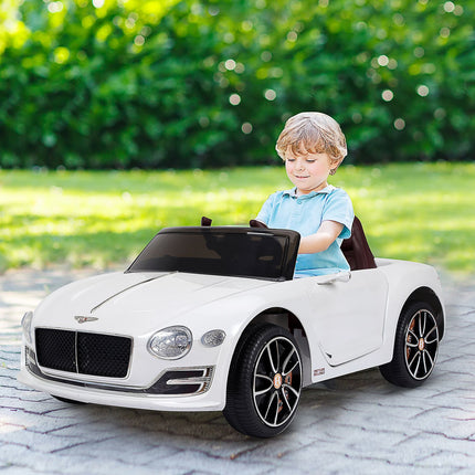 Elektrisches Kinderauto mit Fernbedienung – 2 Motoren, weiß, 108 cm