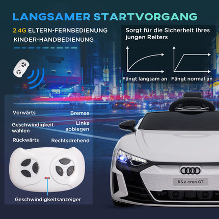 Elektroauto für Kinder mit Fernbedienung & Musik, 3-5 Jahre, weiß