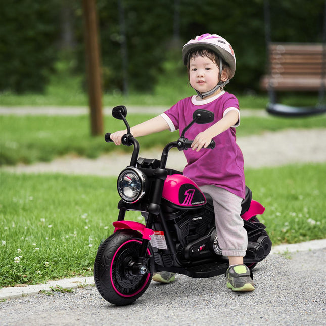 Elektromotorrad für Kinder, pink, 2 abnehmbare Stützräder, 1.5-3 km/h