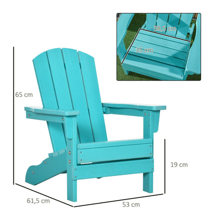 Kinder-Adirondack-Stuhl in Türkis für Kinder ab 3 Jahren mit Lattenrost-Design