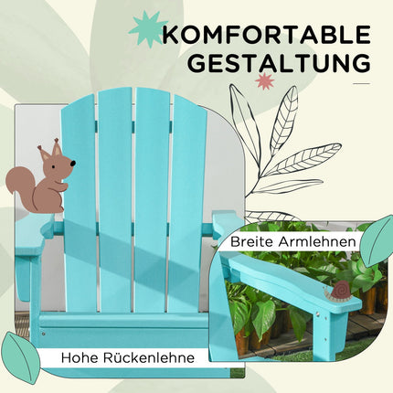 Kinder-Adirondack-Stuhl in Türkis für Kinder ab 3 Jahren mit Lattenrost-Design