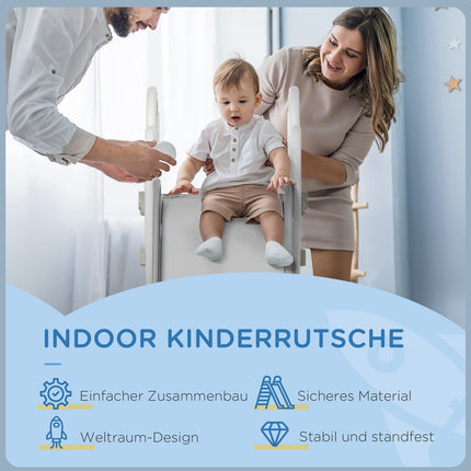 Eigenständige Raketenrutsche für Kinder, grau-weiß, 1,5-3 Jahre