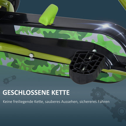 Grünes Pedal-Gokart für Kinder mit verstellbarem Sitz und Bremse