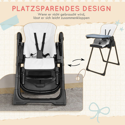 Kinderstuhl aus schwarzem Kunstleder mit Sitzerhöhung