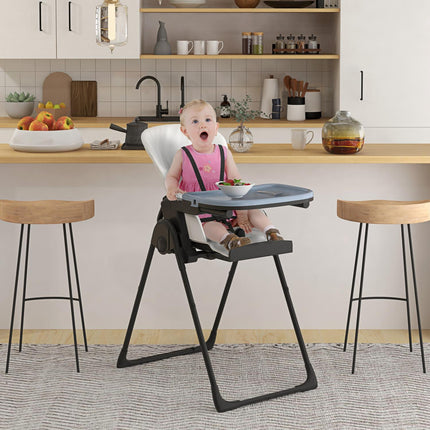 Kinderstuhl aus schwarzem Kunstleder mit Sitzerhöhung