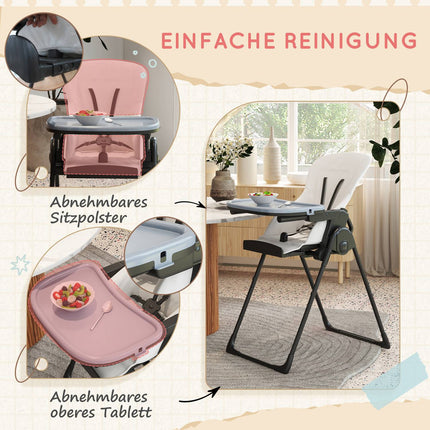 Kinderstuhl aus schwarzem Kunstleder mit Sitzerhöhung