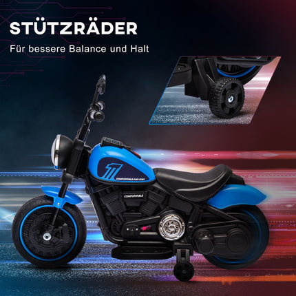 Electric motorcycle for children, removable wheels, age 1.5-3 years