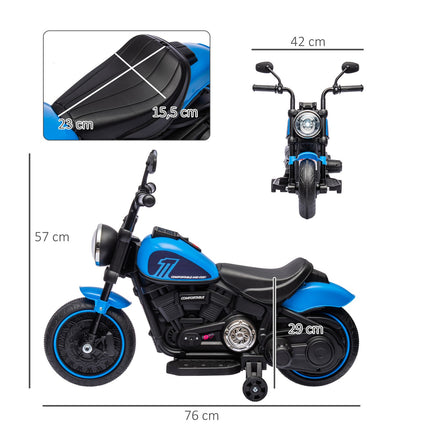 Electric motorcycle for children, removable wheels, age 1.5-3 years