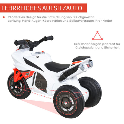 Motorrad-Spielzeug für Kinder mit Musik, weiß, 18-36 Monate