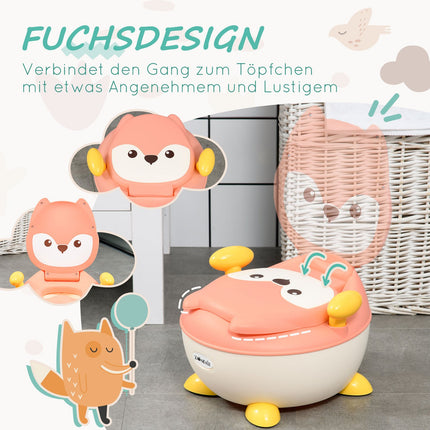 Fuchs Design Baby Töpfchen, rutschfest, klappbarer Deckel, ab 6 Monaten