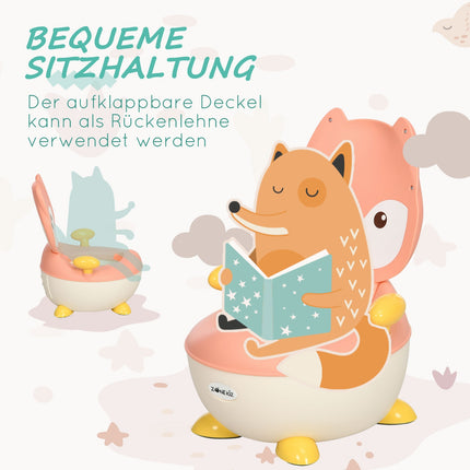 Fuchs Design Baby Töpfchen, rutschfest, klappbarer Deckel, ab 6 Monaten
