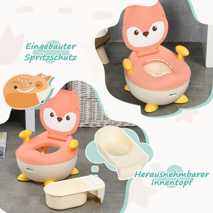 Fuchs Design Baby Töpfchen, rutschfest, klappbarer Deckel, ab 6 Monaten