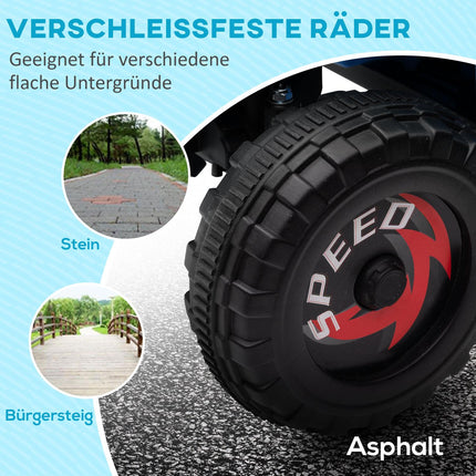 Elektro-Quad für Kinder mit Anhänger, 6V, blau, 1,5-3 Jahre