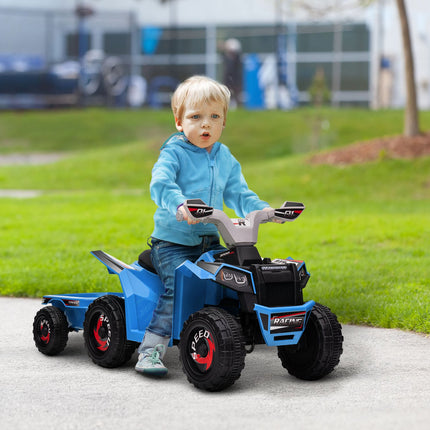 Elektro-Quad für Kinder mit Anhänger, 6V, blau, 1,5-3 Jahre