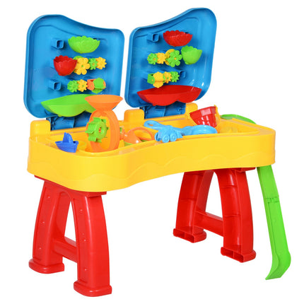Children's sand and water activity table with 31 toys