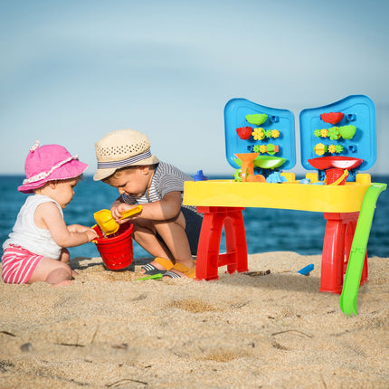 Children's sand and water activity table with 31 toys