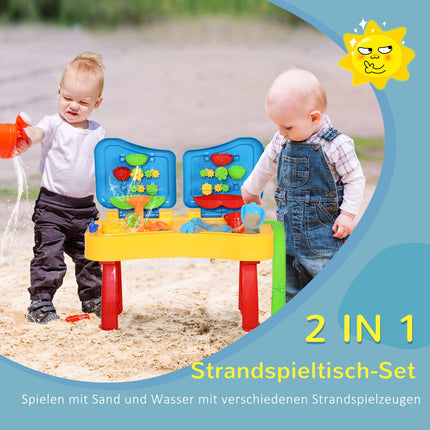 Children's sand and water activity table with 31 toys