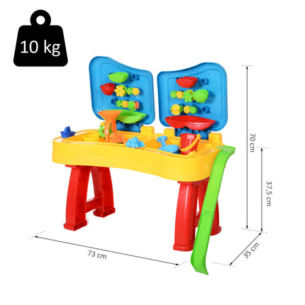 Children's sand and water activity table with 31 toys