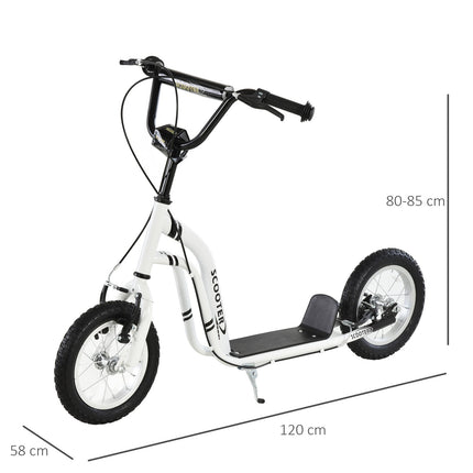 City scooter for children - 12"" pneumatic tires, aluminum, white