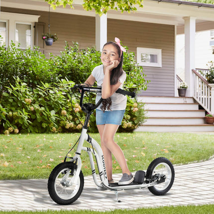 City scooter for children - 12"" pneumatic tires, aluminum, white