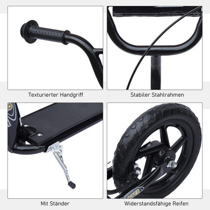 Kinderroller, 12"-Stahlrahmen, hintere Bremse