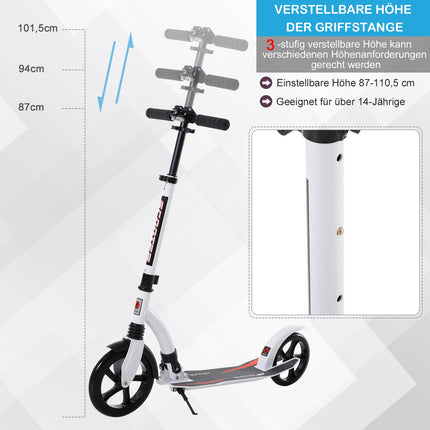 Tretroller für Teenager, faltbar und höhenverstellbar, Aluminium