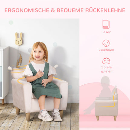 Hellrosa Kindersofa, gemütlicher Sessel 50x42x58cm